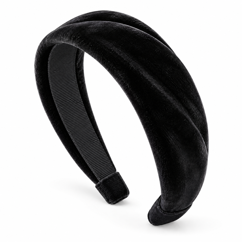 Prvoeian™ Elowen Vintage Velvet Padded Headband — Wide Retro Hair Band for Women