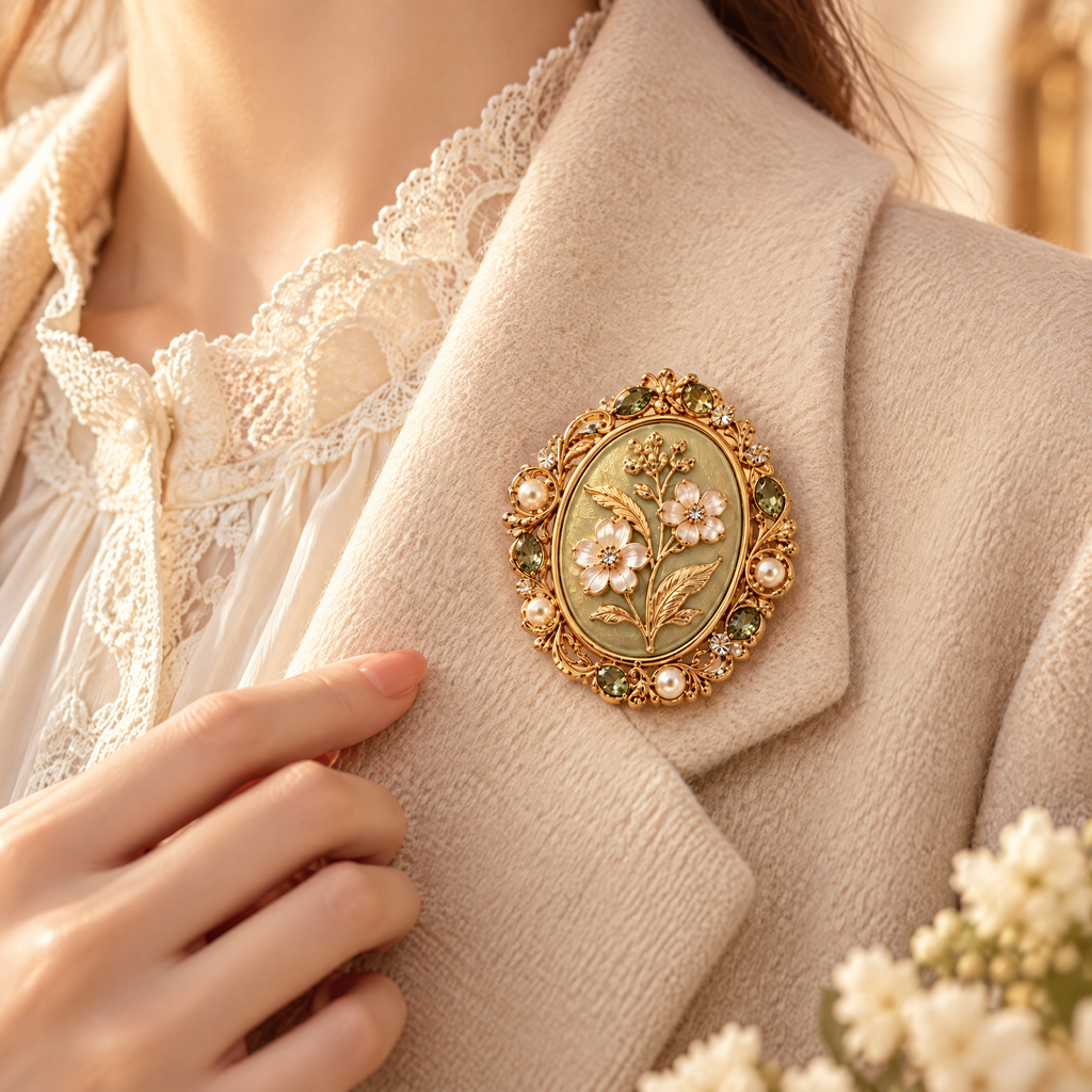 Prvoeian™ Evelisse Vintage Embossed Brooch — Sculpted Retro Cameo-Inspired Fashion Pin