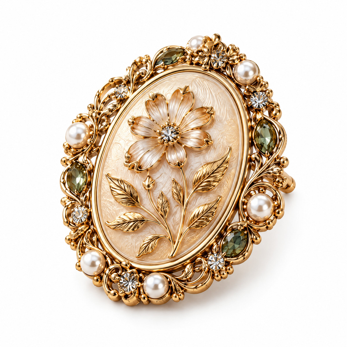 Prvoeian™ Evelisse Vintage Embossed Brooch — Sculpted Retro Cameo-Inspired Fashion Pin