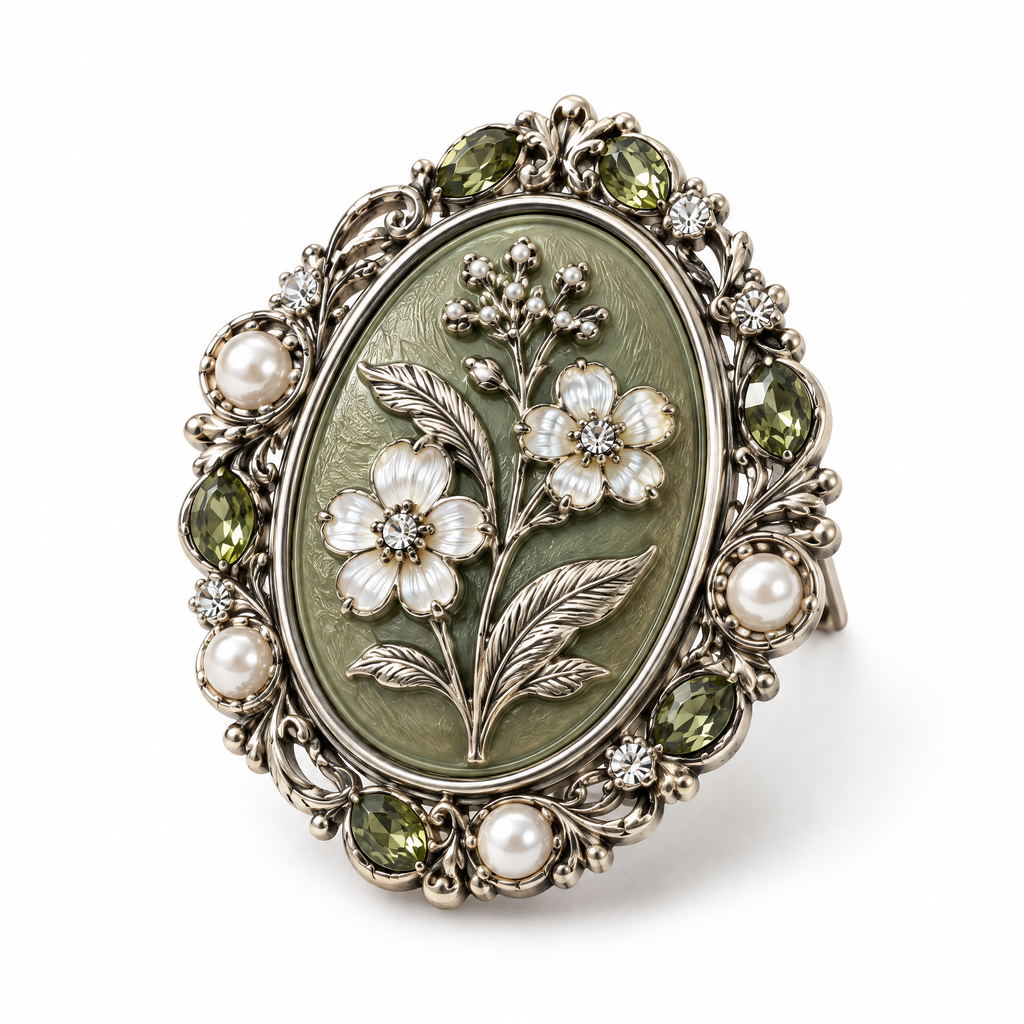 Prvoeian™ Evelisse Vintage Embossed Brooch — Sculpted Retro Cameo-Inspired Fashion Pin