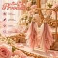 Prvoeian™ Mirelle Imitation Pearl Fabric Tassel Earrings — Long Textile Fringe Drop Earrings